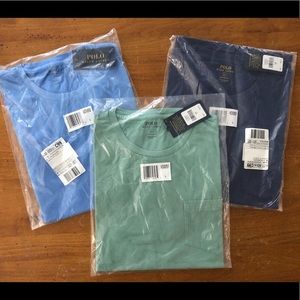 3 Ralph Lauren Polo pocket tshirts NWT Large